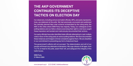 The AKP Government continues its deceptive tactics on election Day